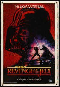 9e077 RETURN OF THE JEDI printer's test dated teaser 1sh '83 Drew Struzan Revenge of the Jedi art!