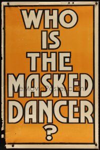 9e100 WHO IS THE MASKED DANCER stage play poster '20s all text teaser poster to create interest!
