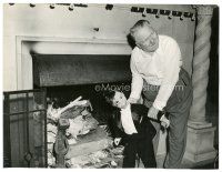 9f217 CHARLIE MCCARTHY/W.C. FIELDS deluxe 10.75x14 still '30s he's trying to throw him in the fire!