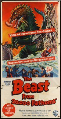 9f253 BEAST FROM 20,000 FATHOMS Aust 3sh '53 Bradbury's tale of the sea's master-beast of the ages!