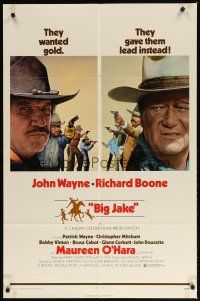 9f009 BIG JAKE 1sh '71 Richard Boone wanted gold but John Wayne gave him lead instead!