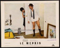 9f276 LE MEPRIS French LC '63 Jean-Luc Godard, sexy Brigitte Bardot looks at pantless Piccoli!