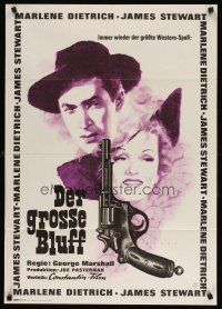9f300 DESTRY RIDES AGAIN German R64 different art of James Stewart & Marlene Dietrich with gun!