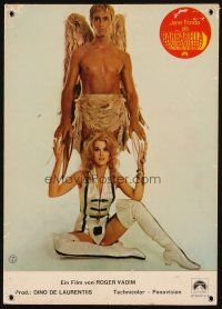 9f289 BARBARELLA German LC '68 sexiest Jane Fonda with winged John Phillip Law, Roger Vadim!