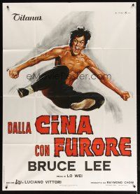 9f282 CHINESE CONNECTION Italian 1p R1970s Lo Wei's Jing Wu Men, kung fu Bruce Lee, art by Ciriello!