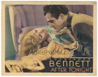 9f098 AFTER TONIGHT LC '33 romantic c/u of Constance Bennett & Gilbert Roland, pre-Code!