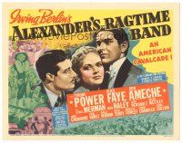 9f064 ALEXANDER'S RAGTIME BAND TC '38 art of Tyrone Power, Alice Faye & Don Ameche, Irving Berlin