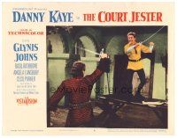 9f114 COURT JESTER LC #8 '55 classic wacky Danny Kaye duelling with Basil Rathbone!