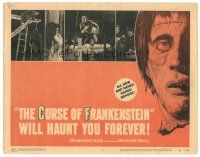 9f117 CURSE OF FRANKENSTEIN LC #5 '57 Peter Cushing, cool close up monster artwork + 3 scenes!
