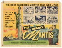 9f073 DEADLY MANTIS TC '57 classic art of giant insect on Washington Monument + great scenes!