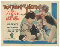 9f075 DON JUAN'S 3 NIGHTS TC '26 c/u of pianist Lewis Stone surrounded by three sexy women!
