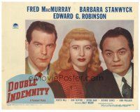 9f120 DOUBLE INDEMNITY LC #1 '44 Billy Wilder, Barbara Stanwyck, Fred MacMurray, Edward G Robinson