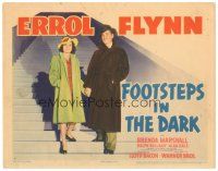 9f078 FOOTSTEPS IN THE DARK TC '41 great image of Errol Flynn & pretty Brenda Marshall on stairs!