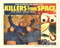 9f137 KILLERS FROM SPACE LC #1 '54 best c/u of bulb-eyed men who invade Earth from flying saucers!