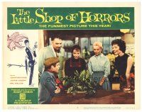 9f145 LITTLE SHOP OF HORRORS LC #5 '60 Jonathan Haze & four others admire baby Audrey!