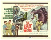 9f084 LOST WORLD TC '60 Michael Rennie battles dinosaurs in the Amazon Jungle!