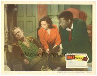 9f152 NO WAY OUT LC #6 '50 Linda Darnell & Sidney Poitier look at bigoted Richard Widmark!