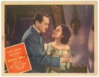 9f181 SUMMER STORM LC '44 c/u of sexy Linda Darnell grabbed by George Sanders!