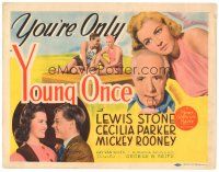 9f094 YOU'RE ONLY YOUNG ONCE TC '37 Lewis Stone's first time as Judge Hardy, Mickey Rooney!