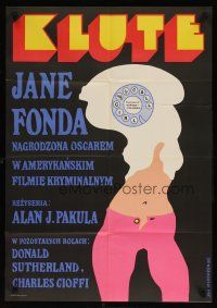 9f372 KLUTE Polish 23x33 '73 completely different Jan Mlodozeniec art of call girl Jane Fonda!