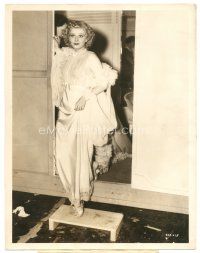 9f220 LIBELED LADY deluxe candid 10x13 still '36 full-length Jean Harlow emerging from dressing room