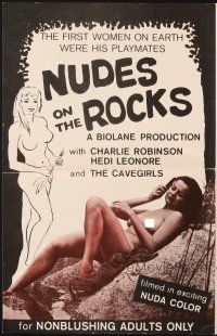 9f203 50,000 B.C. pressbook '63 the first women on Earth were his playmates, Nudes on the Rocks!