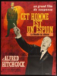 9g098 FOREIGN CORRESPONDENT French 1p R60s Alfred Hitchcock, Joel McCrea, different Mascii art!