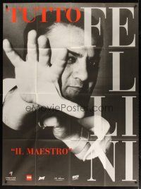 9g166 TUTTO FELLINI French film festival poster '93 super close up of the great director Federico!