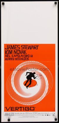 9g089 VERTIGO Italian locandina R96 Alfred Hitchcock classic, wonderful artwork by Saul Bass!