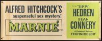 9g063 MARNIE paper banner '64 Connery & Hedren in Alfred Hitchcock's suspenseful sex mystery!