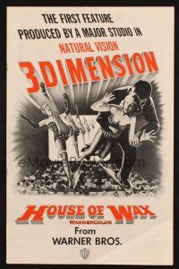9g148 HOUSE OF WAX pressbook '53 the first feature produced by a major studio in 3-Dimension!