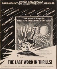 9g160 WAR OF THE WORLDS pressbook '53 H.G. Wells classic produced by George Pal!