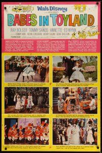 9h047 BABES IN TOYLAND style B 1sh '61 Walt Disney, Ray Bolger, Tommy Sanders, Annette Funicello!