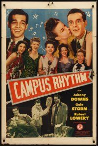 9h111 CAMPUS RHYTHM 1sh '43 pretty Gale Storm, Johnny Downs, Robert Lowery!