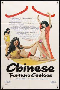 9h134 CHINESE FORTUNE COOKIES 1sh '80 artwork of sexy nearly-naked asian women!