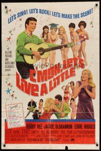 9h152 C'MON LET'S LIVE A LITTLE 1sh '67 Bobby Vee plays guitar for sexy teens!
