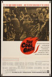 9h169 COOL ONES 1sh '67 Roddy McDowall in world of the Go-Go girls and get-get guys!