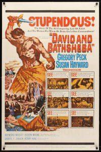 9h198 DAVID & BATHSHEBA 1sh R60 Biblical Gregory Peck broke God's commandment for Susan Hayward