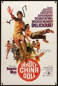 9h209 DEADLY CHINA DOLL 1sh '73 The Opium Trail, sexy Angela Mao, violent & delicious!