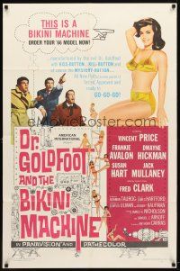 9h243 DR. GOLDFOOT & THE BIKINI MACHINE 1sh '65 Vincent Price, hot babes w/kiss & kill buttons!
