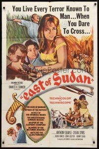 9h263 EAST OF SUDAN 1sh '64 Anthony Quayle, sexy Sylvia Syms, first Jenny Agutter!