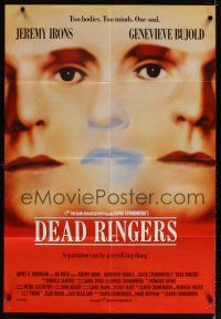 9h206 DEAD RINGERS English 1sh '89 Jeremy Irons & Genevieve Bujold, directed by David Cronenberg!