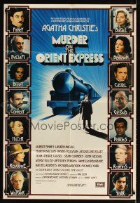 9h538 MURDER ON THE ORIENT EXPRESS English 1sh '74 great different art of train & top cast!
