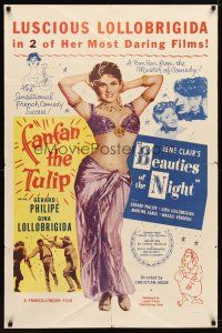 9h287 FANFAN THE TULIP/BEAUTIES OF THE NIGHT 1sh '50s sexy luscious Gina Lollobrigida!