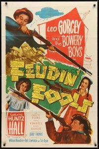9h289 FEUDIN' FOOLS 1sh '52 Leo Gorcey & The Bowery Boys as hillbillies!