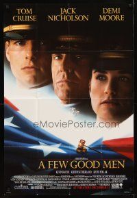 9h290 FEW GOOD MEN advance DS 1sh '92 best close up of Tom Cruise, Jack Nicholson & Demi Moore!