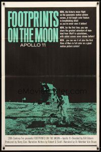 9h298 FOOTPRINTS ON THE MOON 1sh '69 the real story of the Apollo 11, cool image of moon landing!