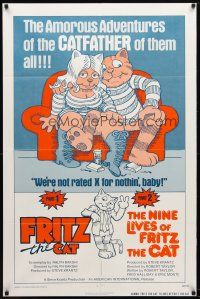 9h316 FRITZ THE CAT/NINE LIVES OF FRITZ THE CAT 1sh '75 the amorous adventures of the CATFATHER!