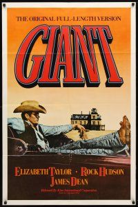 9h321 GIANT 1sh R83 cool image of James Dean sitting, directed by George Stevens!