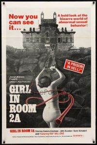 9h322 GIRL IN ROOM 2A 1sh '73 Daniela Giordano, bound woman in bondge horror sex thriller!